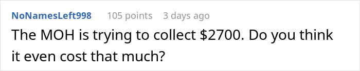 A comment about a MOH trying to collect $2700 from guests for a bridal shower.