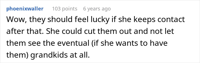 A comment about a woman ending a toxic relationship and her father being angry about not having a grandchild. A comment about a woman ending a toxic relationship and her father being angry about not having a grandchild.