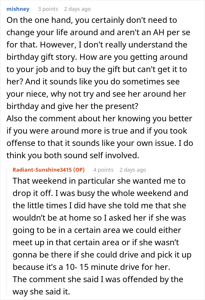 A woman detailing why she won't put her life on hold for her stepsister's kid, despite being called a bad aunt.
