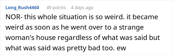 A comment about a husband flirting with a woman and how his marriage is at a breaking point.