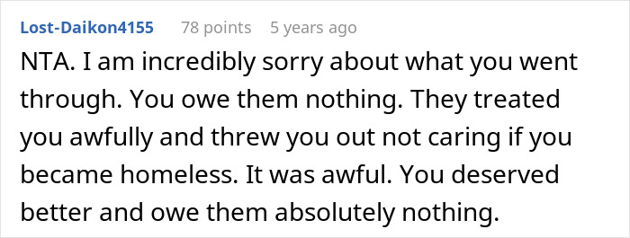 A comment supports the decision of a 34YO refusing to be a bone marrow match for their estranged dad's wife. A comment supports the decision of a 34YO refusing to be a bone marrow match for their estranged dad's wife.