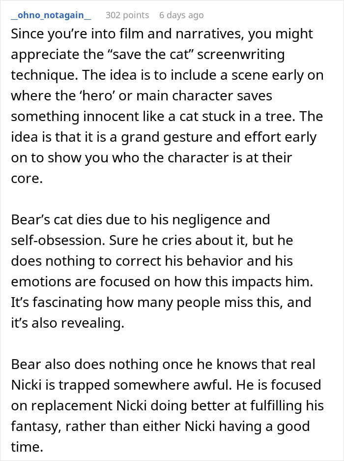 Analysis of save the cat technique and character flaws in Obsession