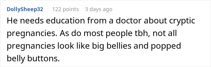 Comment about need for doctor education on cryptic pregnancies and varied pregnancy appearances Comment about need for doctor education on cryptic pregnancies and varied pregnancy appearances