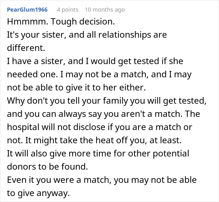 Woman Is Called A Monster For Refusing To Save Her Sister&rsquo;s Life, Starts Questioning Her Decision