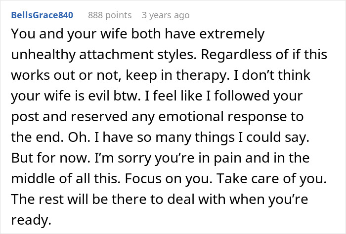 Comment about unhealthy attachment styles in wife and husband relationship