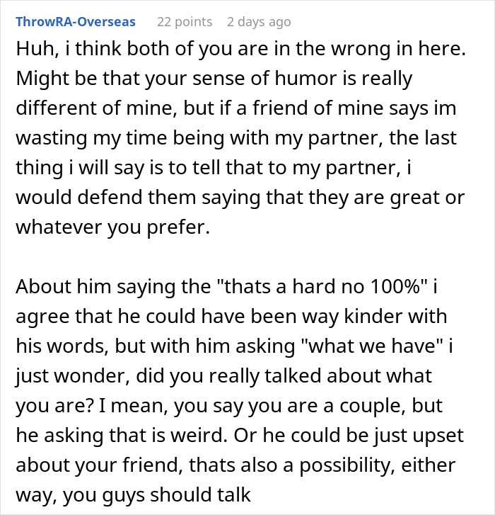 A Reddit comment regarding a guy who won't say I Love You and won't marry his girlfriend.