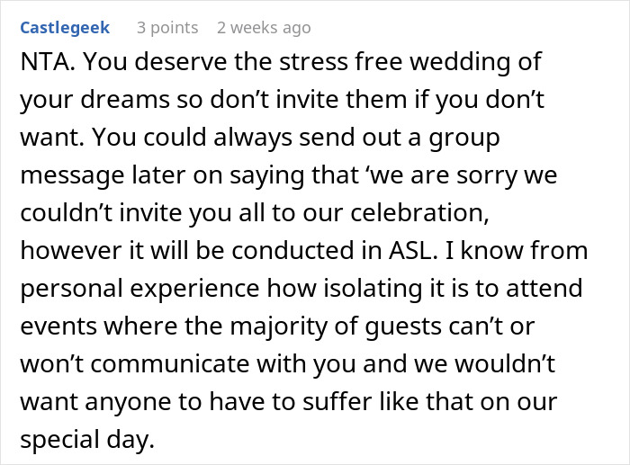 Supportive comment for stress free wedding conducted in ASL Supportive comment for stress free wedding conducted in ASL