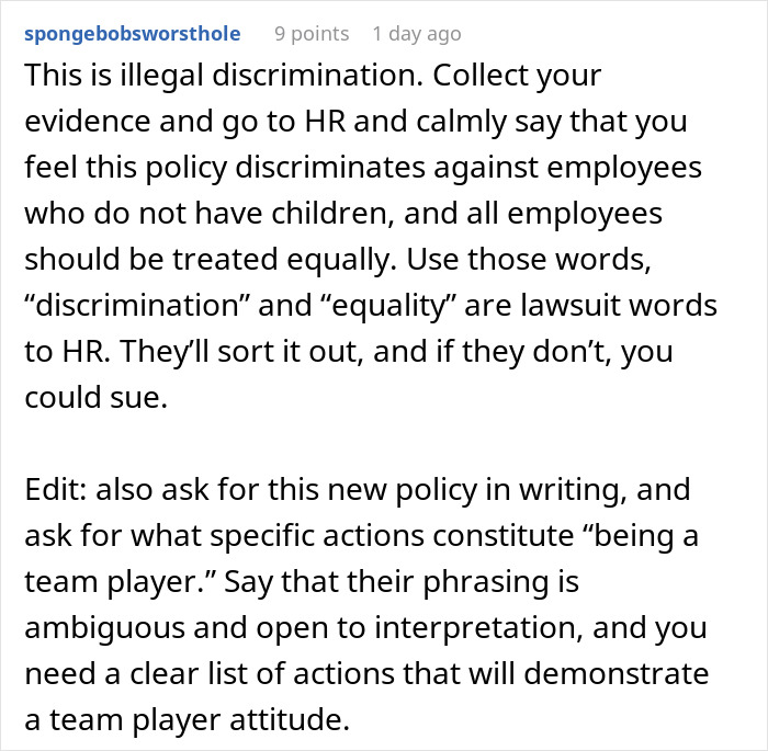 People Are Infuriated By This Boss Who Isn’t Even Aware He’s Discriminating Against A Childless Employee People Are Infuriated By This Boss Who Isn’t Even Aware He’s Discriminating Against A Childless Employee
