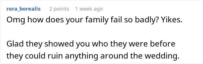 Comment questioning how the family failed the deaf bride Comment questioning how the family failed the deaf bride