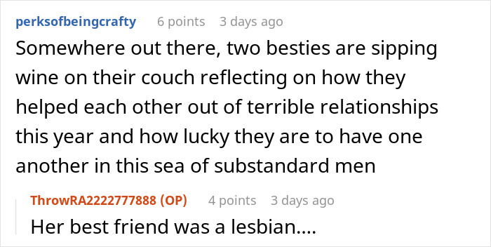 A screenshot of a Reddit comment discussing the potential reasons why his GF suddenly leaves. A screenshot of a Reddit comment discussing the potential reasons why his GF suddenly leaves.