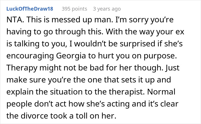 Forum comment discussing the 17YO trying to scare off Dads girlfriend, leading to being locked out. Forum comment discussing the 17YO trying to scare off Dads girlfriend, leading to being locked out.
