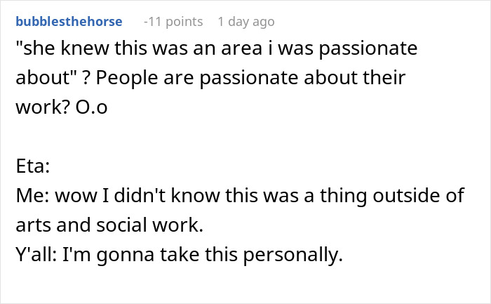 A social media comment regarding office passion and gender bias debates A social media comment regarding office passion and gender bias debates