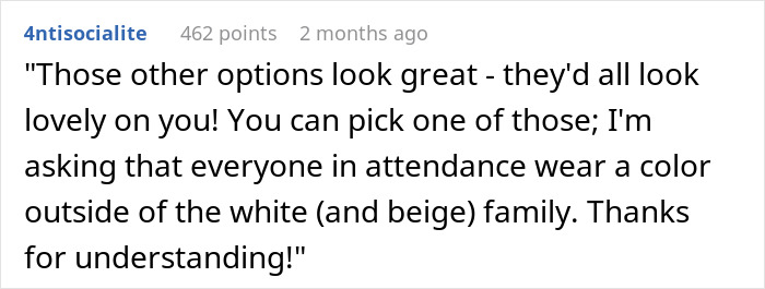 Bride Is Told She "Doesn't Need" A White Dress, Then Sees What Her MIL Plans To Wear To The Ceremony