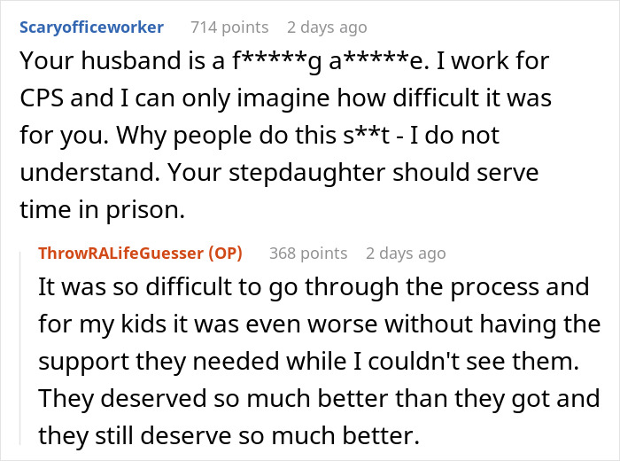 A screenshot of an online comment discussing the difficulty of dealing with CPS.