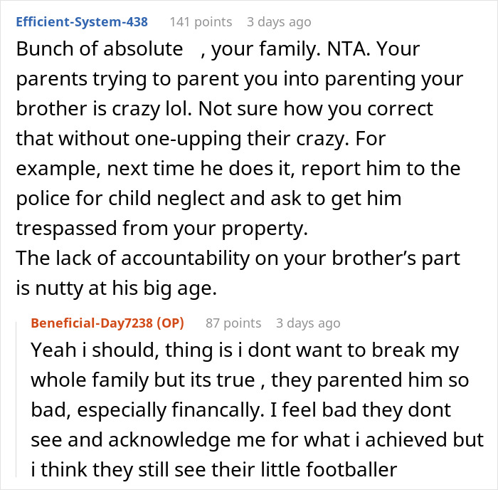 Users debate a dad abandoning kids on a porch, stressing that family is not a free babysitting service. Users debate a dad abandoning kids on a porch, stressing that family is not a free babysitting service.