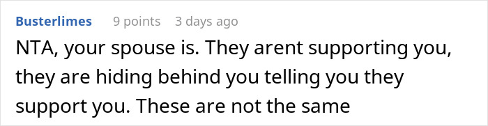Comment about spouse not supporting the host, discussing BIL brings a different GF to family Thanksgiving Comment about spouse not supporting the host, discussing BIL brings a different GF to family Thanksgiving