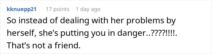 A comment about a woman who dumps four men, emphasizing that she is putting her bestie in danger and is not a true friend. A comment about a woman who dumps four men, emphasizing that she is putting her bestie in danger and is not a true friend.