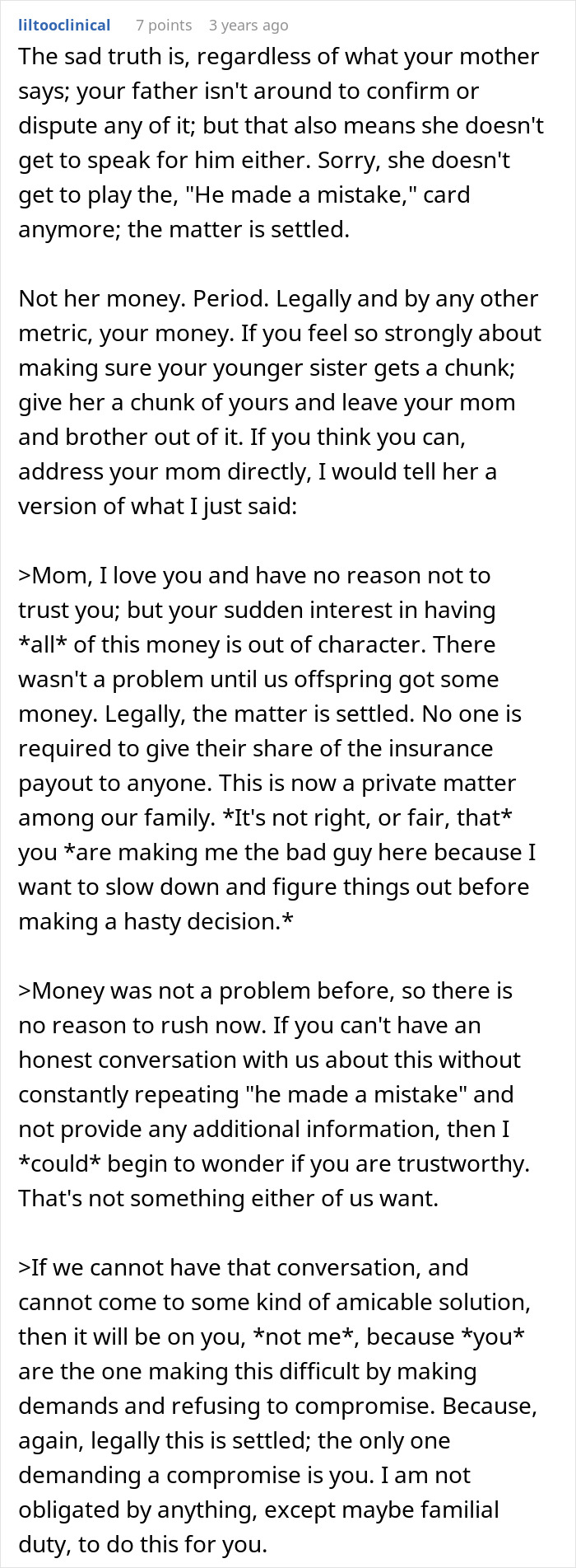 Mom Demands Kids Give Her Their Share Of The Inheritance, Doesn't Like Daughter's Response