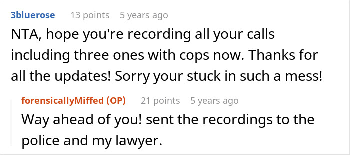 A screenshot of a conversation discussing a prison break and the victim recording calls. A screenshot of a conversation discussing a prison break and the victim recording calls.