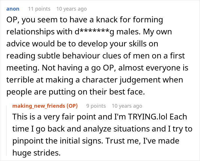 A screenshot from the article, with comments about the model friend forming relationships. A screenshot from the article, with comments about the model friend forming relationships.