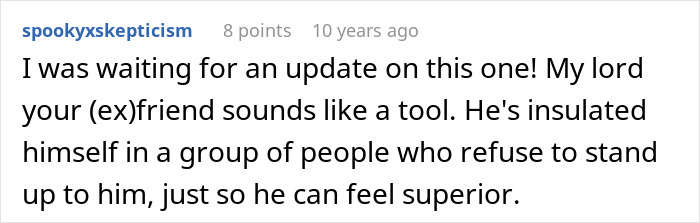 A screenshot showing user comments about a buddy needing a hot GF and a weight-loss coach. A screenshot showing user comments about a buddy needing a hot GF and a weight-loss coach.