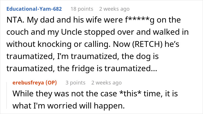 Screenshot of online comments about a husband who refuses to listen to his wife and believes she's a jerk to his son. Screenshot of online comments about a husband who refuses to listen to his wife and believes she's a jerk to his son.
