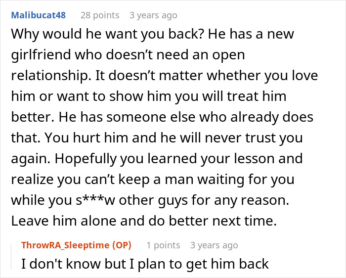 Reddit advice thread discussing the aftermath of asking for an open relationship. Reddit advice thread discussing the aftermath of asking for an open relationship.