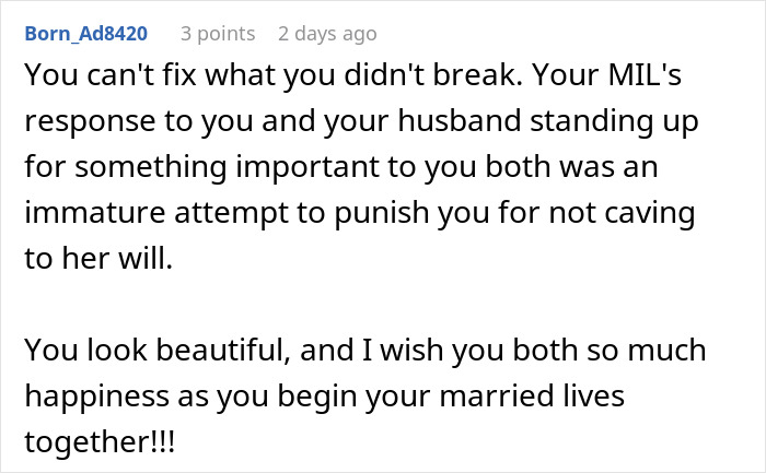 Bride Is Told She "Doesn't Need" A White Dress, Then Sees What Her MIL Plans To Wear To The Ceremony