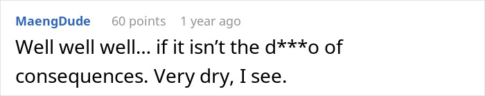 An online comment from MaengDude highlighting the dry consequences of asking for an open relationship. An online comment from MaengDude highlighting the dry consequences of asking for an open relationship.