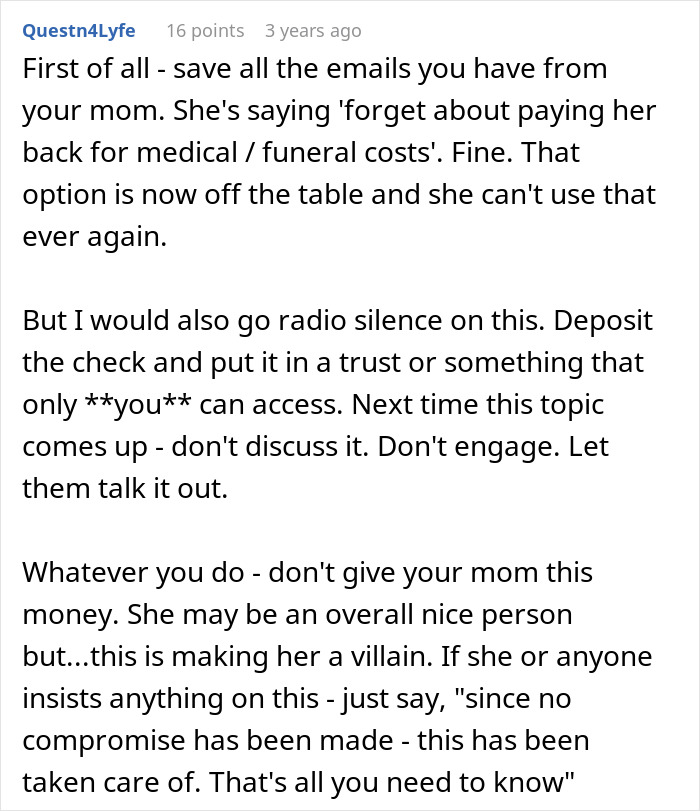 Mom Demands Kids Give Her Their Share Of The Inheritance, Doesn't Like Daughter's Response