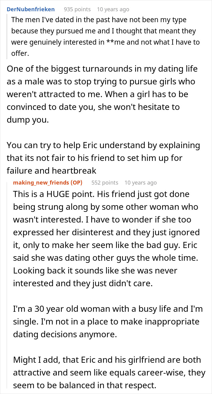 Commenter advises on managing a friend who thinks his buddy needs a hot GF and weight-loss coach. Commenter advises on managing a friend who thinks his buddy needs a hot GF and weight-loss coach.