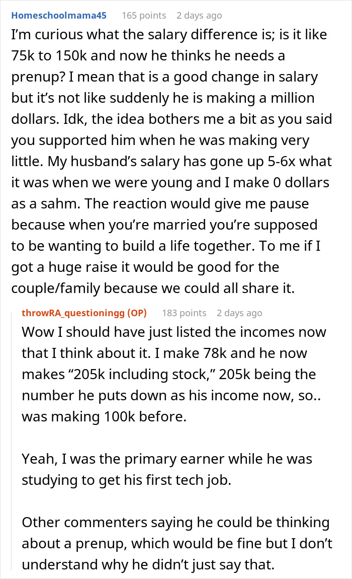 A screenshot of a Reddit comment discussing a guy who went from minimum wage to $200K and decided his GF isn't good enough to marry. A screenshot of a Reddit comment discussing a guy who went from minimum wage to $200K and decided his GF isn't good enough to marry.