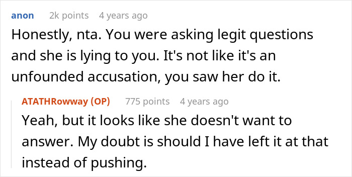 A screenshot of comments about a wife sneaking out at 4AM and hiding money from her hubby. A screenshot of comments about a wife sneaking out at 4AM and hiding money from her hubby.