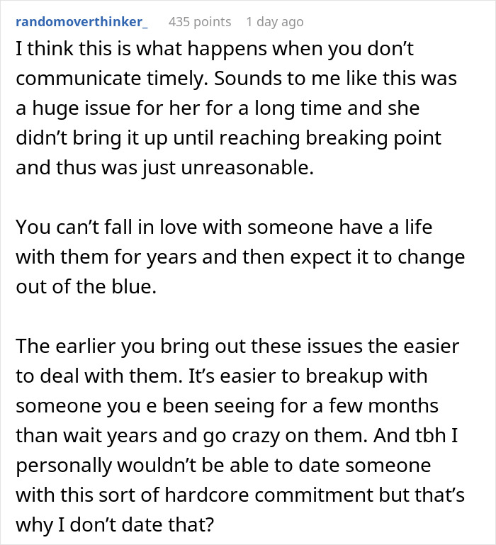 Comment on communication issues leading to breakup over martial arts hobby Comment on communication issues leading to breakup over martial arts hobby