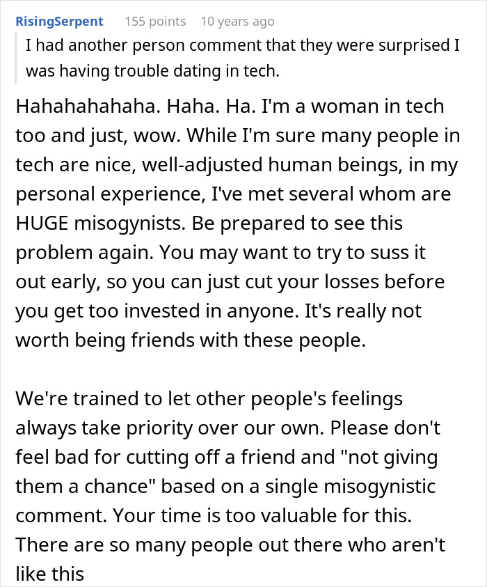 A screenshot of a Reddit comment sharing advice on cutting off toxic friends, related to a guy thinking his buddy needs a hot GF and a weight-loss coach. A screenshot of a Reddit comment sharing advice on cutting off toxic friends, related to a guy thinking his buddy needs a hot GF and a weight-loss coach.