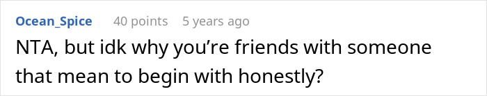 A concise comment about unsolicited bikini advice, questioning the friendship due to the friend's mean behavior. A concise comment about unsolicited bikini advice, questioning the friendship due to the friend's mean behavior.