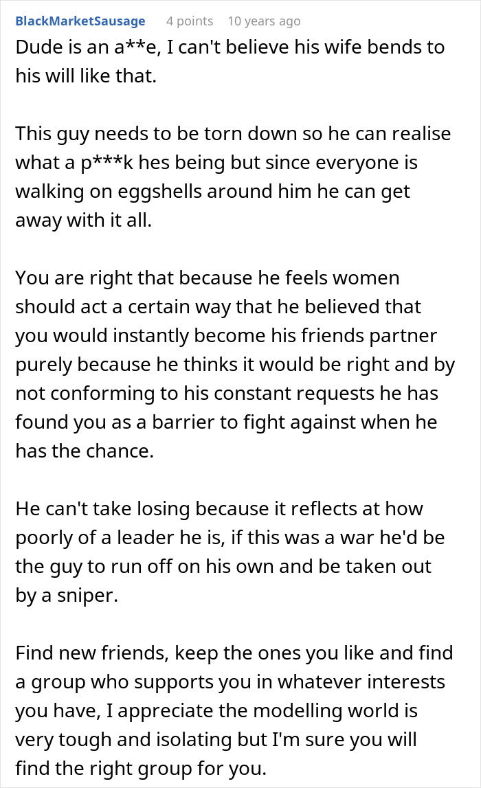 A screenshot of a Reddit comment where a guy shares a story about a friend who thinks his buddy needs a hot GF and a weight-loss coach. A screenshot of a Reddit comment where a guy shares a story about a friend who thinks his buddy needs a hot GF and a weight-loss coach.