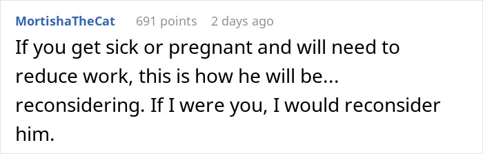 Concerns arise for a GF not good enough to marry as the man making $200K might reconsider during hard times. Concerns arise for a GF not good enough to marry as the man making $200K might reconsider during hard times.