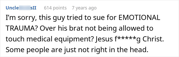 A screenshot showing comments about an entitled kid stealing an ill girl's heart monitor, reacting to a lawsuit. A screenshot showing comments about an entitled kid stealing an ill girl's heart monitor, reacting to a lawsuit.