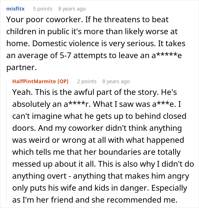 Comments about the photographer's revenge. One user discusses domestic violence and an a*****e partner, and the OP responds. Comments about the photographer's revenge. One user discusses domestic violence and an a*****e partner, and the OP responds.