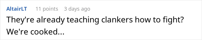 Comment on teaching clankers to fight in viral man vs robot fight video