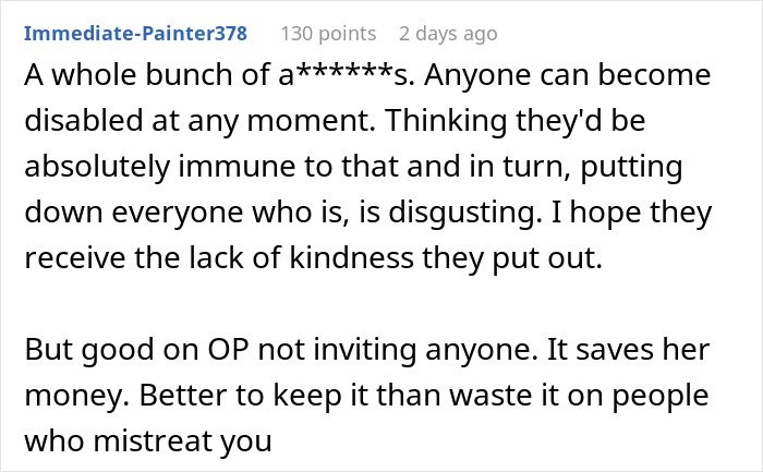 Comment discussing kindness and disability related to deaf bride story Comment discussing kindness and disability related to deaf bride story