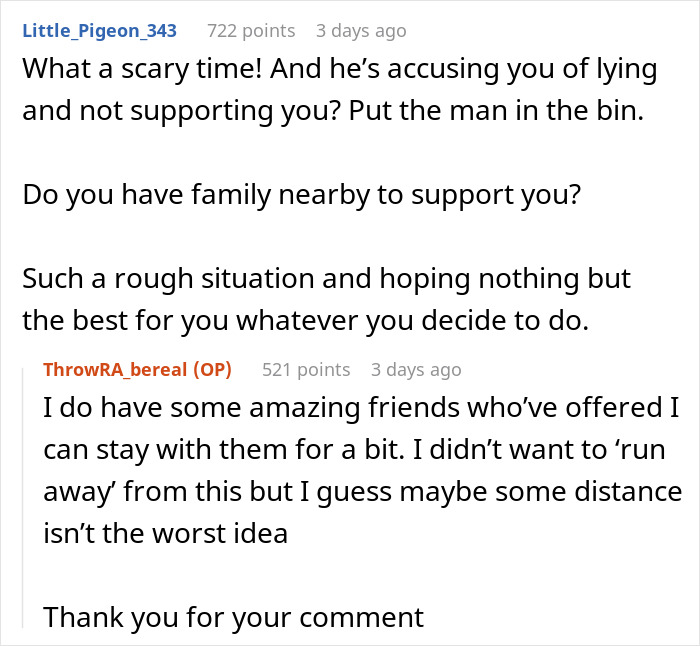 Comment about boyfriend accusing woman of lying and offering support advice Comment about boyfriend accusing woman of lying and offering support advice