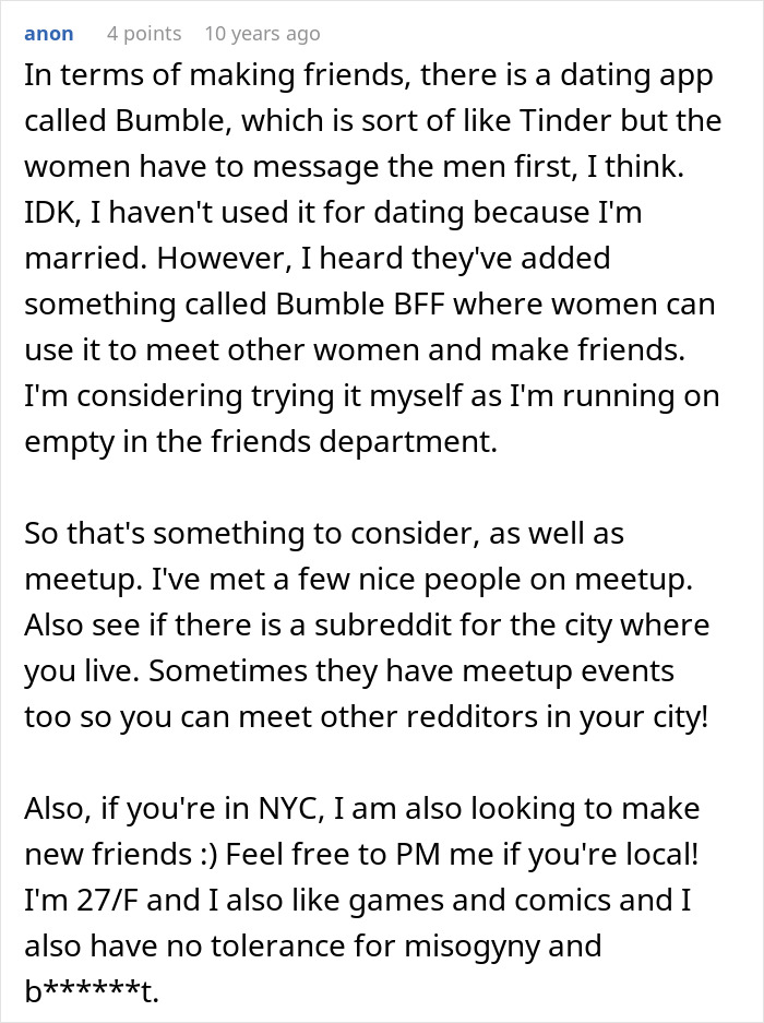 A screenshot of a Reddit comment where a guy shares his thoughts on his friend who thinks his buddy needs a hot GF and a weight-loss coach. A screenshot of a Reddit comment where a guy shares his thoughts on his friend who thinks his buddy needs a hot GF and a weight-loss coach.