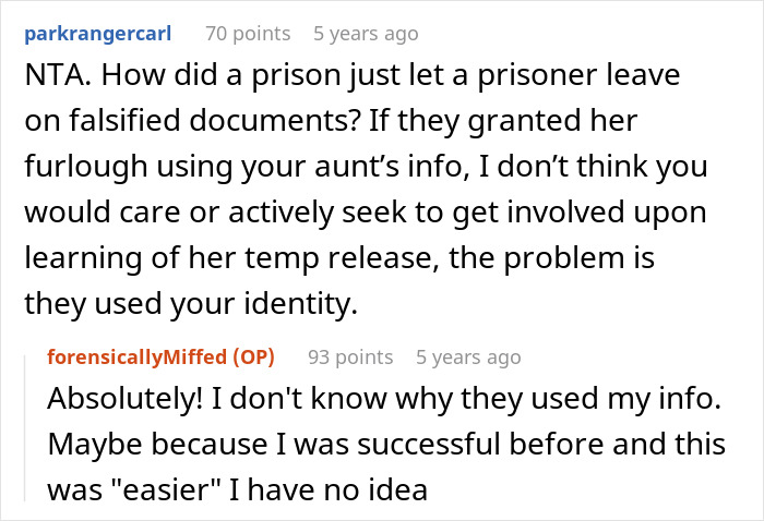 A screenshot of a comment questioning how a prison allowed a prison break with falsified documents. A screenshot of a comment questioning how a prison allowed a prison break with falsified documents.