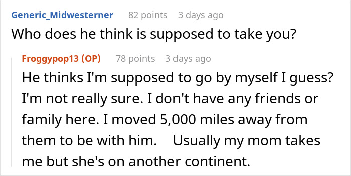Wife explains she has no local support for surgery transport, moved 5000 miles away from family Wife explains she has no local support for surgery transport, moved 5000 miles away from family