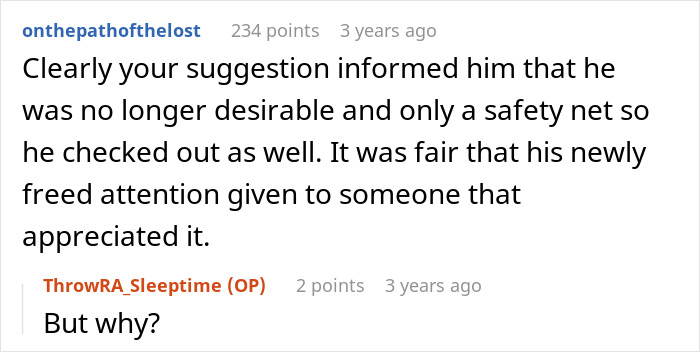 User explains why a partner checked out of the relationship after being blindsided with an open relationship proposal. User explains why a partner checked out of the relationship after being blindsided with an open relationship proposal.