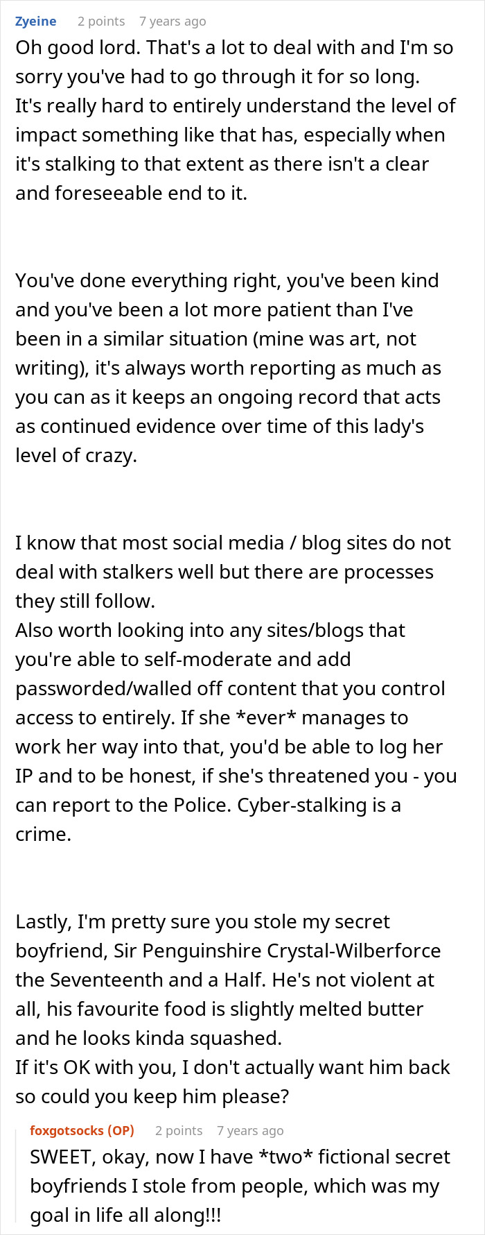 Online Stalker Freaks Out After Woman "Steals" Her Fictional Boyfriend Online Stalker Freaks Out After Woman "Steals" Her Fictional Boyfriend
