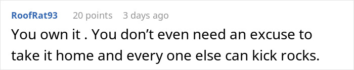 Online comment advising the owner to take their coffee machine back home from the office.