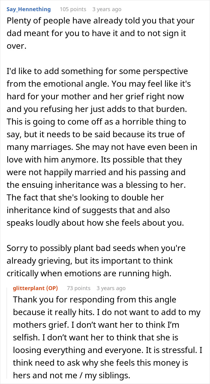 Mom Demands Kids Give Her Their Share Of The Inheritance, Doesn't Like Daughter's Response